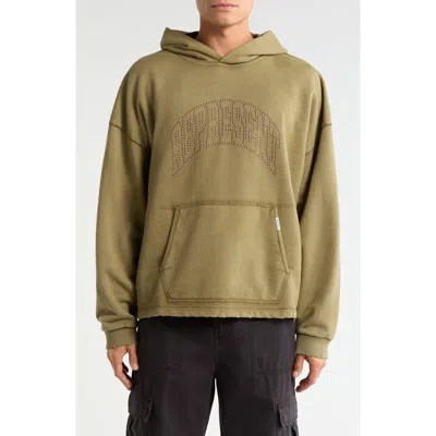 Represent Beaded Logo Cotton Hoodie In Multi