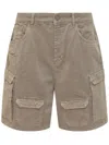 Represent Beige Solid Shorts In Beige