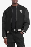 Represent Mascot Wool Varsity Bomber Jacket In Jet Black