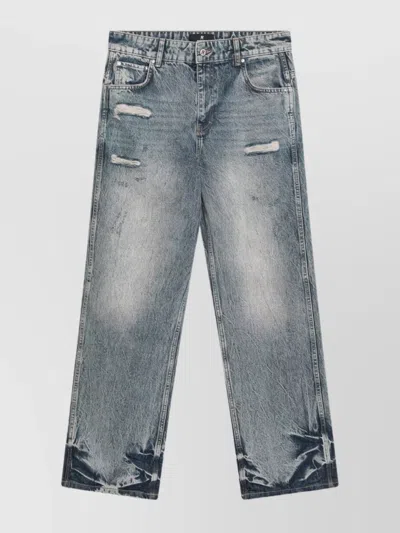 REPRESENT BELT LOOPS DISTRESSED DENIM TROUSERS