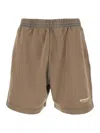 Represent Brown Shorts With Elasticated Waist And Logo Lettering On The Front In Cotton Man In Brown