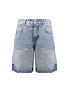 Represent Bermuda Tailored In Denim Stone-washed In Blue