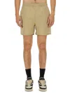Represent Bermuda With Logo In Beige