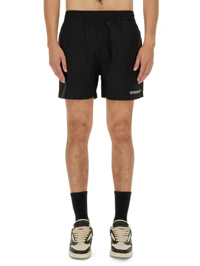 Represent Mesh Bermuda Shorts In Black