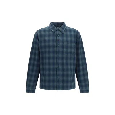 Represent Bicolor Cotton Pattern Shirt In Blue