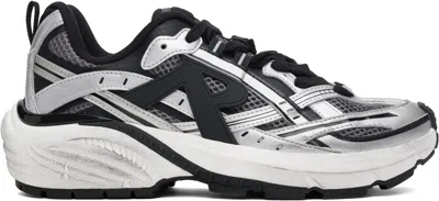 Represent Black & Silver Storm Runner Sneakers In Silver/black