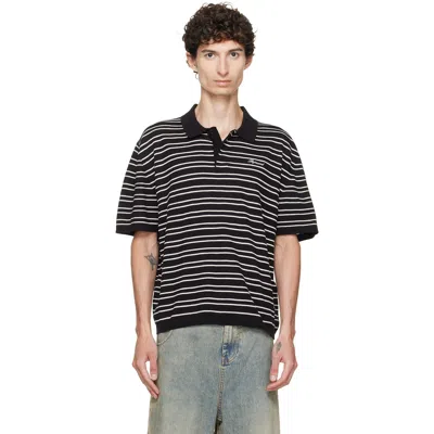 Represent Black & White California Stripped Polo