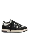 Represent White And Black Leather Bully Sneakers In Black