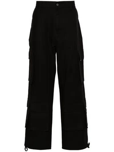 Represent Cargo-pockets Straight Trousers In Black