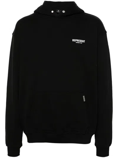 REPRESENT BLACK COTTON JERSEY HOODIE