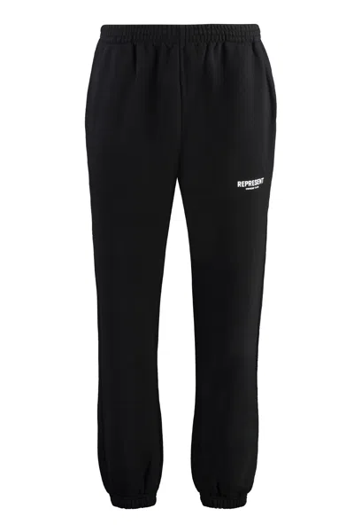 Represent Logo Print Sweatpants In Black