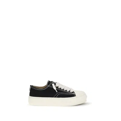 Represent Black Cotton Low Top Sneakers
