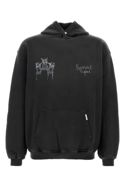 REPRESENT BLACK COTTON OVERSIZE THOROUGHBRED DOGS SWEATSHIRT