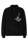 Represent Mens Jet Black Graphic-print Quarter-zip Cotton-jersey Sweatshirt