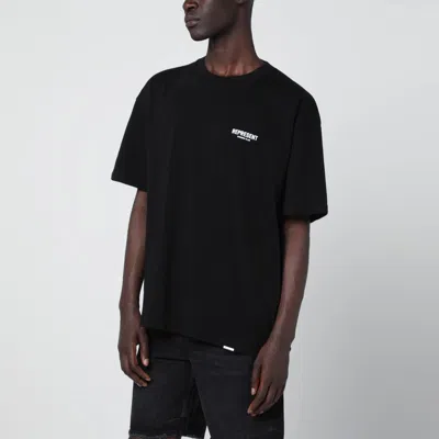 Represent Black Cotton T-shirt With Logo