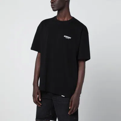 Represent Black Cotton Tshirt With Logo