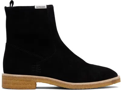 Represent Black Crepe Chelsea Boots