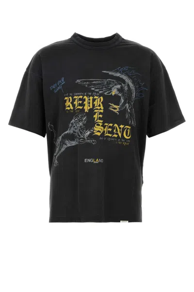 Represent Black Crew Neck T-shirts