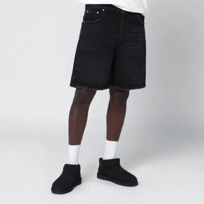 Represent Black Denim Bermuda Shorts