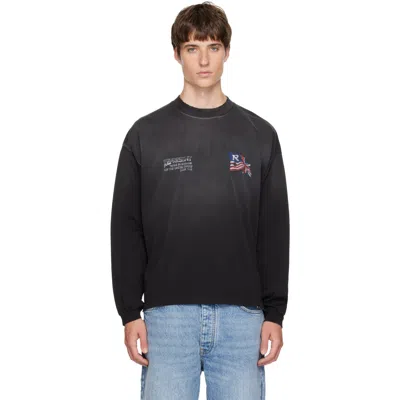 Represent Eagle Flag Cotton Logo Graphic Crewneck Shirt In Gray