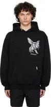 Represent 'elegance Unicorn' Black Hoodie With Logo Print On The Front And Maxi Print On The Rear In Jet Black
