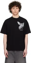 Represent Elegance Unicorn Black Crewneck T-shirt With Logo Print On The Front And Maxi Print On The Rear In C In Jet Black