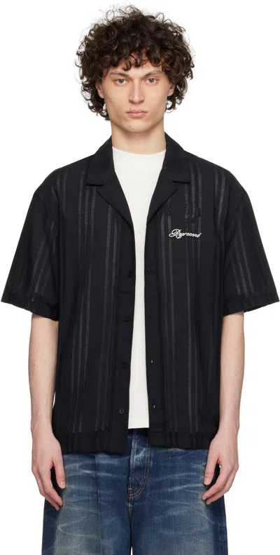 Represent Black Embroidered Bowling Shirt In Jet Black