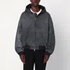 Represent Cropped Hooded Bomber Jacket With Subtle Logo Detail In Black