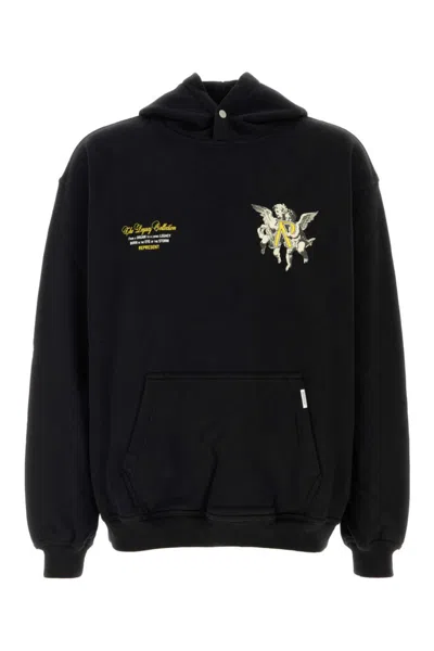 Represent Black Graphic Print Hoodie