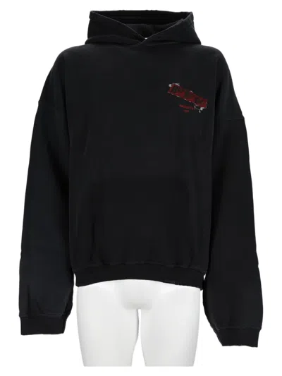 Represent Black Graphic Relaxed-fit Cotton Sweatshirt