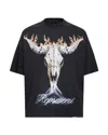 Represent Mens Stained Black British Cowboys Graphic-print Cotton-blend T-shirt In Black