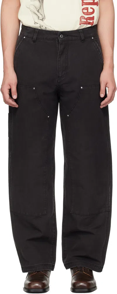 Represent Black Heaton Workwear Trousers