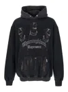 Represent Black Hoodie With Fixed Hood And Maxi Print On The Front In Cotton Man In Black