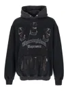 Represent Black Hoodie With Fixed Hood And Maxi Print On The Front In Cotton Man In Black