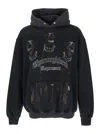 Represent Black Hoodie With Fixed Hood And Maxi Print On The Front In Cotton Man