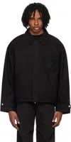 Represent Mens Black Horizons Collared Cotton Twill Jacket In Black
