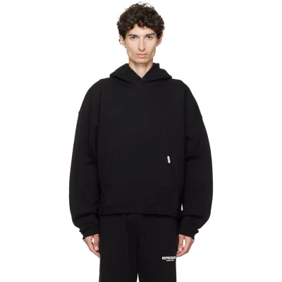 Represent Black Initial Boxy Hoodie