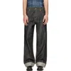 Represent Black Selvedge Denim Jeans In Multi