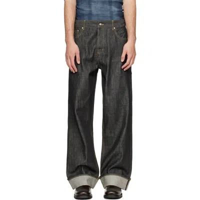 Represent Black Selvedge Denim Jeans In Multi