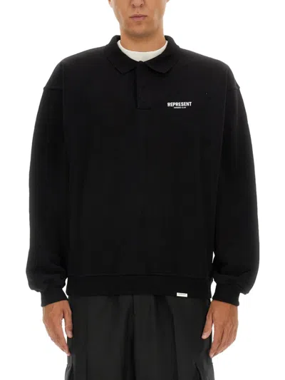 REPRESENT BLACK SHIRT COLLAR POLO