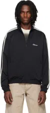 Represent Mens Jet Black Embroidered-logo Striped-taped Woven Track Jacket In Black