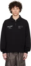 Represent Team Rep Logo Half-zip Cotton Sweatshirt In Jet Black