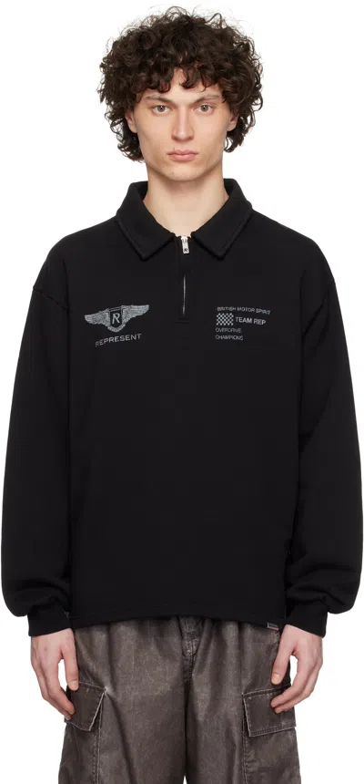 REPRESENT BLACK 'TEAM REP' QUARTER ZIP SWEATSHIRT