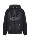 Represent Black Hoodie With Fixed Hood And Maxi Print On The Front In Cotton Man In Black