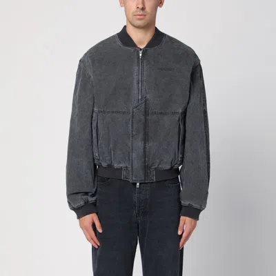 Represent Black Washed Cotton Bomber Jacket