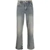 Represent Bleached-effect Straight-leg Jeans In Blue