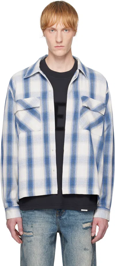 REPRESENT BLUE & OFF-WHITE SEASON FLANNEL SHIRT
