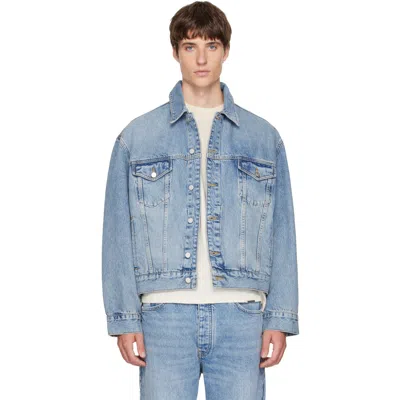 Represent Blue Denim Trucker Jacket In Authentic Blue