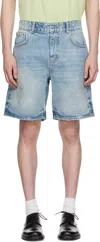 Represent Bermuda Tailored In Denim Stone-washed In Blue