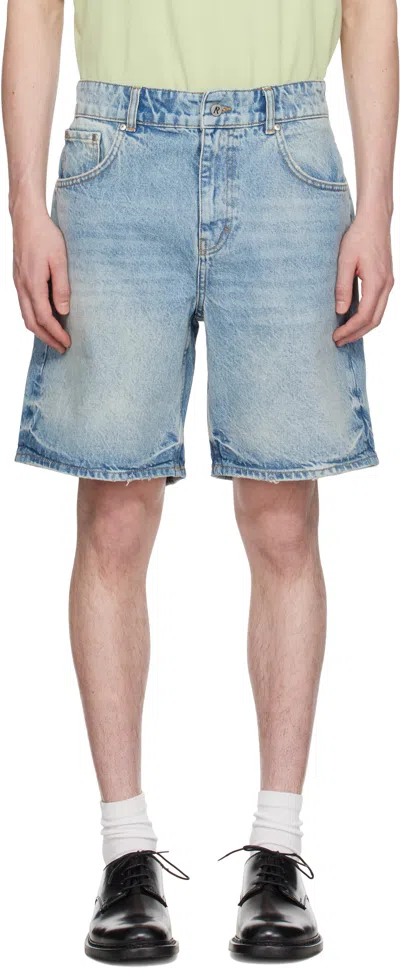 REPRESENT BLUE R10T TAILORED DENIM SHORTS